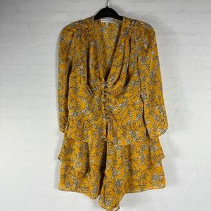 Heartloom Mustard Yellow Floral Size Medium Short Top Set